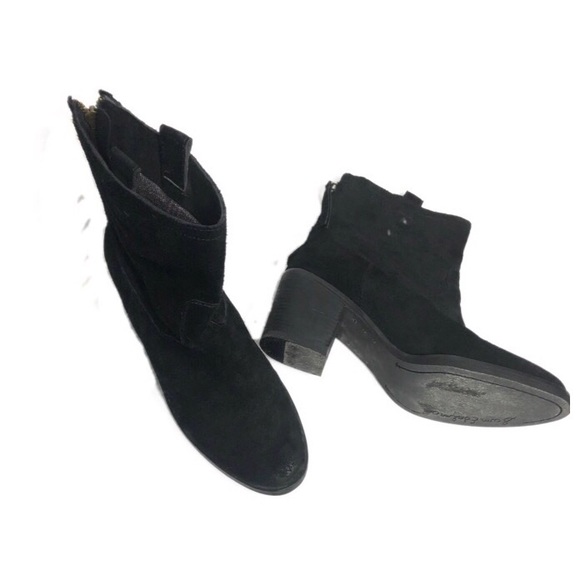 Sam Edelman Black Farrell Suede Booties Sz 8 - Picture 1 of 8